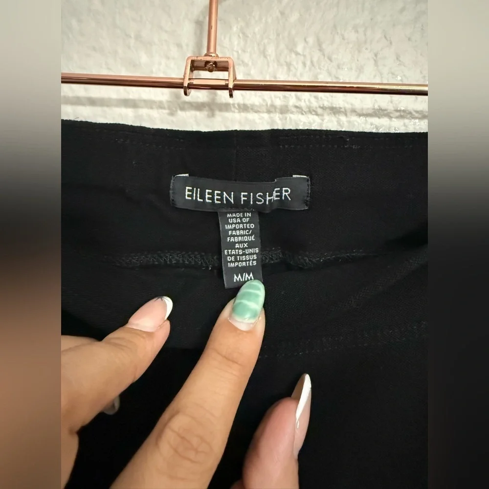 Eileen Fisher Stretch Crepe Slim Ankle Pant-Black - Picture 5 of 7